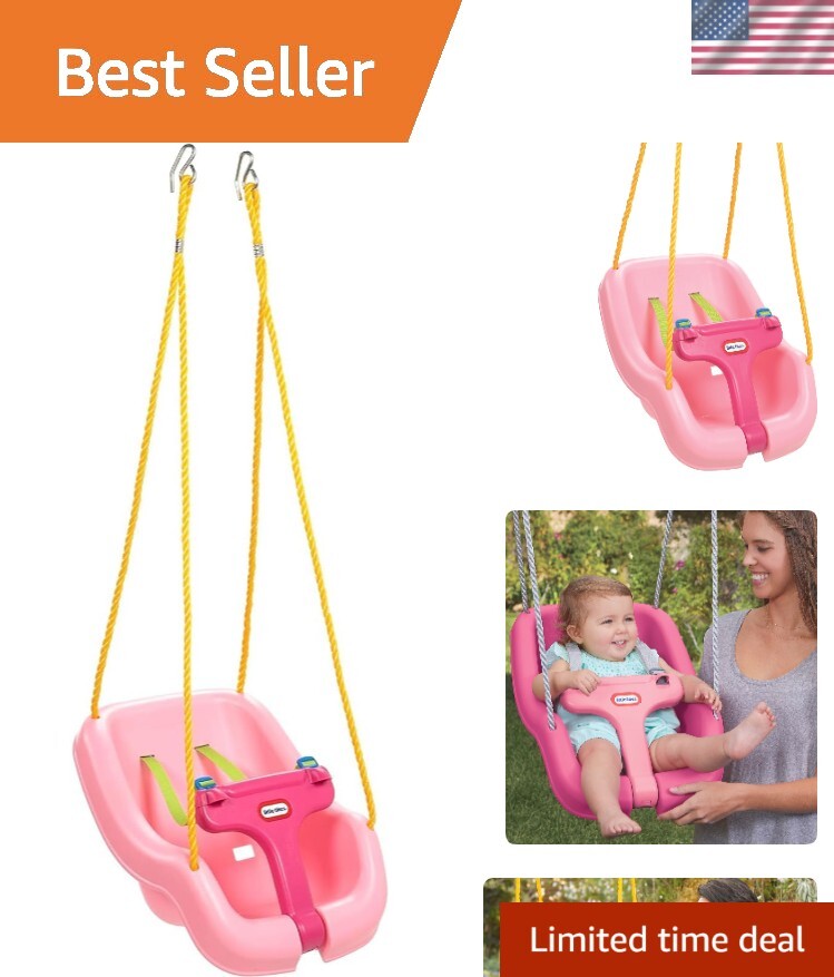Durable 2-in-1 Snug ‘n Secure Pink Swing – Suitable for Ages 9 Months to 4 Years