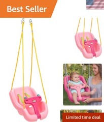 Durable 2-in-1 Snug ‘n Secure Pink Swing – Suitable for Ages 9 Months to 4 Years