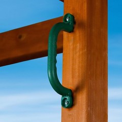 Compatible for Wooden Playset Safety Handles Pair Green Molded Plastic 9 Inch