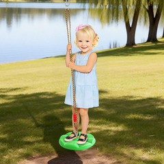 Outdoor Hanging Disc Swing For Playground Garden Adjustable Height Load 132 lbs