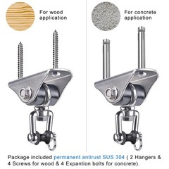 Anti-Squeaking Swing Hanger Stainless Steel Swing Set Hook Ceiling Mount Brac…