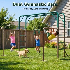 Monkey Bars w/ Climbing Frame Gymnastics Bars 400lbs Heavy Duty Outdoor for Kids