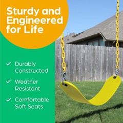 Yellow Plastic Swing Seat with Heavy Chains – Pre-assembled Swing Kit for Kids