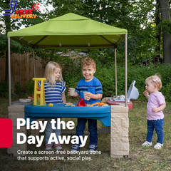 Shaded Kids Patio Playset Fun Interactive Outdoor Playhouse for Kids US ONLY