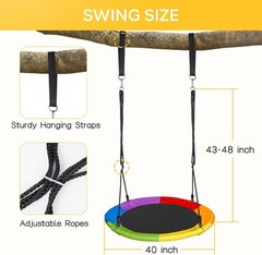 DECORLIFE 40″ Saucer Tree Swing 700lb Heavy Duty 900D Oxford Fabric 360 Spin