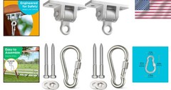 2-Pack Heavy Duty Swing Set Hangers with Locking Hooks for Outdoor & Indoor