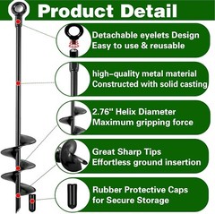 Ground Anchors Heavy Duty, Swing Set Anchor Kit 18 Inch 4 Pack Screw in Earth An