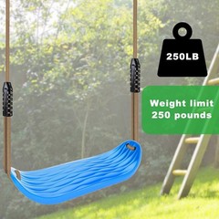 SELEWARE 2 Pack Non-Slip Plastic Swing Seat, Heavy Duty Tree Swing Set *BLUE*
