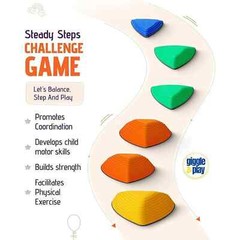 12-Piece Giggle & Play Stepping Stones for Kids|Indoor & Outdoor Balance and Fun