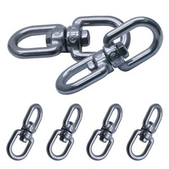 6 Pcs M4 Stainless Steel Double Ended Swivel Hook, Reliable Eye to Eye Swivel…