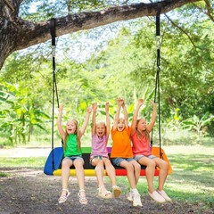 Goplus 700lbs Giant 60″ Platform Tree Swing Outdoor w/ 2 Hanging Strap Colorful