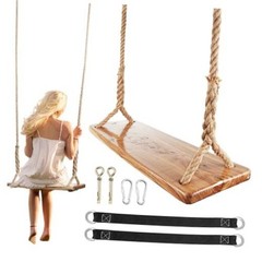 Wooden Tree Swing,500lbs Load Capacity Wooden Swing for Adults &