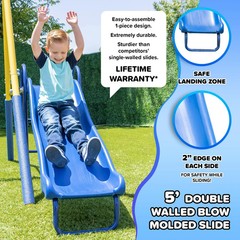 Sportspower Starlight Metal Swing Set for Kids Ages 3–8 with 2 LED Swings, Sauce