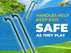 SWING SET STUFF INC. LARGE GREEN STEEL HANDLE (PAIR) safety grip attachment 0306