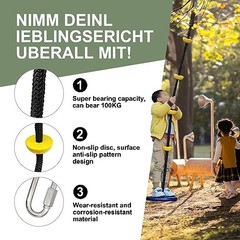 Climbing Rope with Platforms Tree Swing for Kids Disc Swing Seat Set Outdoor