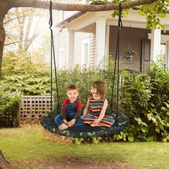 40 In Flying Saucer Tree Swing Outdoor Play Set Adjustable Ropes Gift For Kids