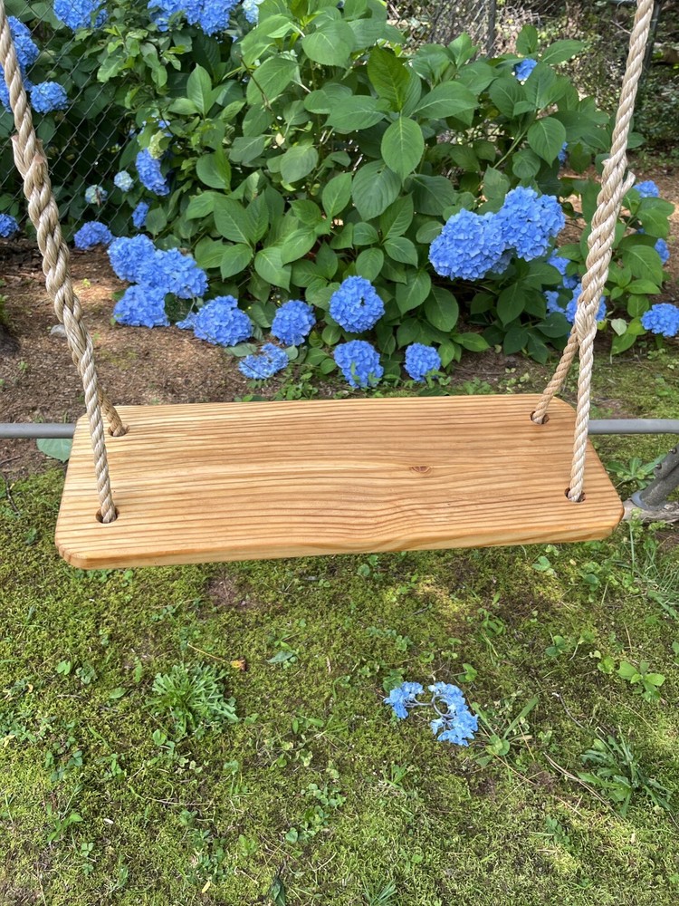Pine Wood Tree Swing-Wood Tree Swing with 10 Feet Of rope Each Side