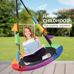 Family-Friendly 40” Saucer Tree Swing with Soft Sponge Frame – Quick Setup