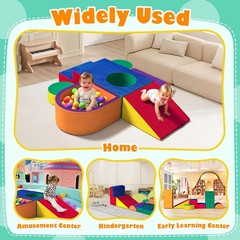 6 Pieces Toddler Climbing Toys Indoor, Crystal Velvet Foam Climbing Blocks fo…