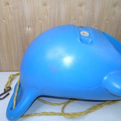 Vintage Step 2 Baby Toddler Blue Dolphin Outdoor Swing Made In USA