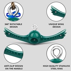 YAMIPROBI Swing Spins Set: 360° Handle Twist-Spin Flips Toy – Slackline Green