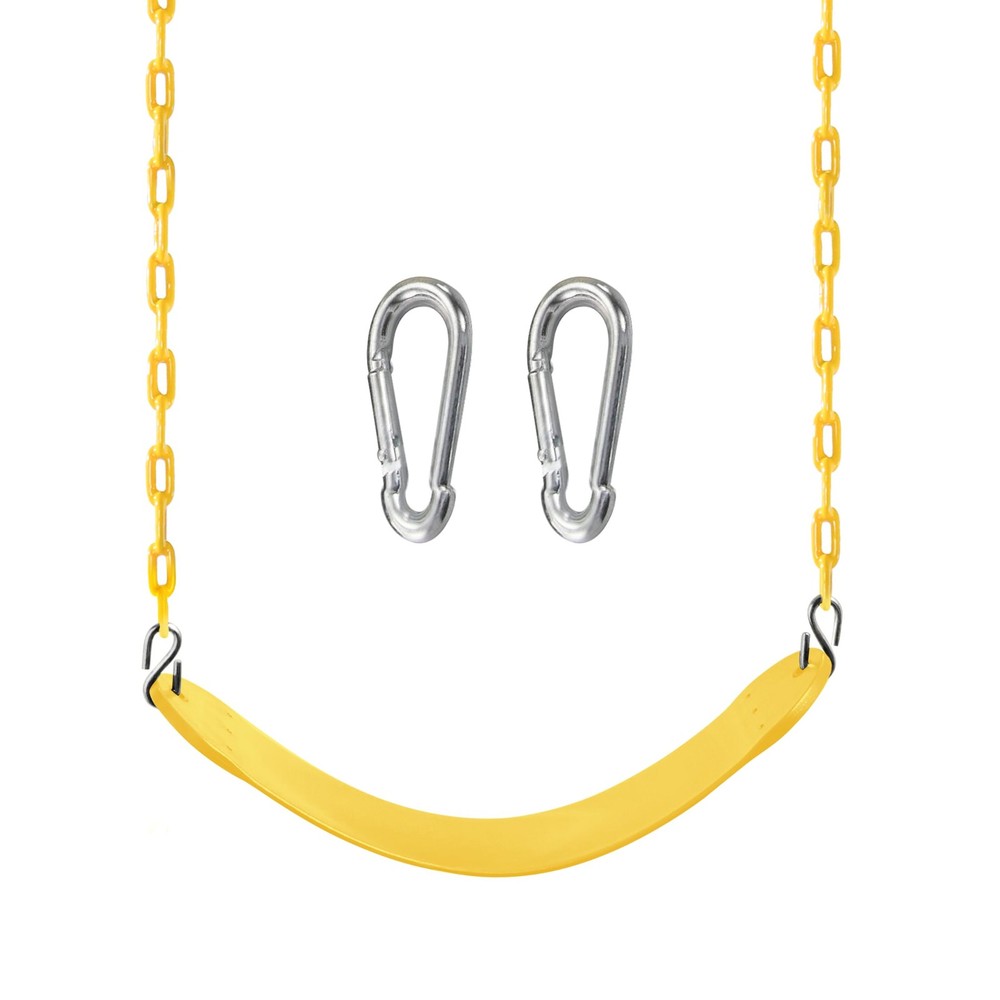 Swing for Outdoor Swing Set – Pack of 1 Seat Kit with Heavy Duty Chains – Bac…