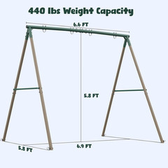 Hapfan Swing Sets for Backyard with 45″ Platform Saucer Swing and Belt Swing, 44