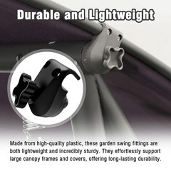 2 Pcs Garden Swing Plastic Fittings – Porch Patio Swing Frame Parts to Attach.
