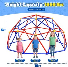 10FT Climbing Dome, Outdoor Jungle Gym for Kids with Climbing Grip – Geometric D