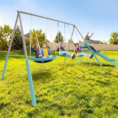 Super Saucer Metal Swing Set with Two Swings
