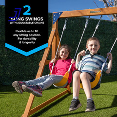 North Peak Wooden Swing Set Playground Outdoor FREE SHIPPING USA ONLY