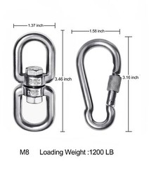 2+1 Heavy Duty 304 Stainless Steel Swivel Ring Double Ended Swivel Eye Hook With