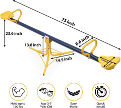 For Age 4-7 kid Seesaw SWIVEL 360 Spin Triangle safe Base Outdoor Playground Fun