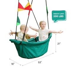 Large Platform 53” RPET Boat-Shaped Swing, Canoe Tree Swing for , Eco-Friend…