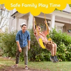 Swing for Outdoor Swing Set – Pack of 1 Seat Kit with Heavy Duty Chains – Bac…
