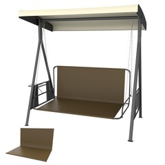 Brown 3-Seat Outdoor Swing Cover, Durable 600D Oxford Waterproof Fabric