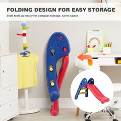 2-Step Children Folding Slide Plastic Fun Toy Sturdy Kids Indoor Outdoor Playset