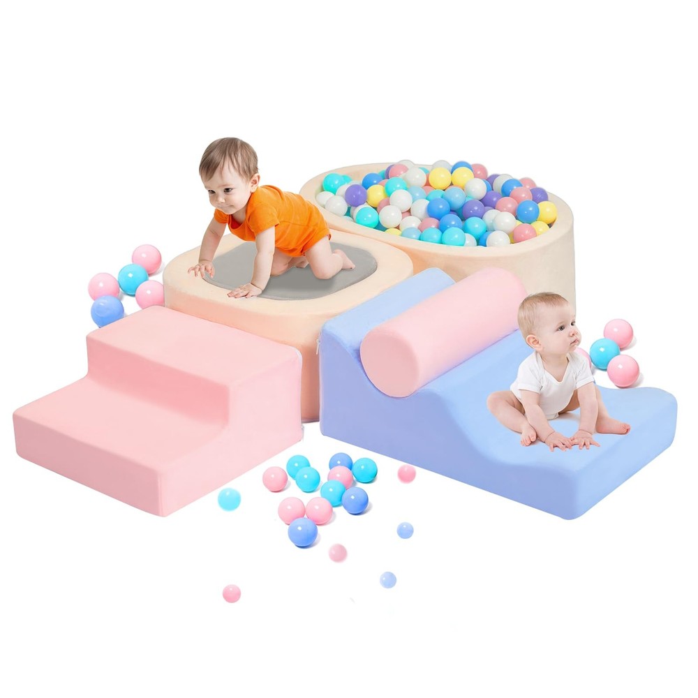 6-Piece Toddler Climbing Toys Indoor, Climbing Toys for 1 Year Old, Soft Play…