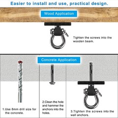 Dolibest Ceiling Mount Swing Hanger 1 Piece, 4 Holes Anchor-1 Pack