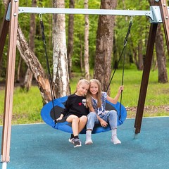 48″ Flying Saucer Web Circle Swing for Gift Playground Backyard Indoor/Outdoor