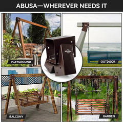 ABUSA Heavy Duty Swing Sets Brackets Including 2 Bronze A-Frame Swing Set Bracke
