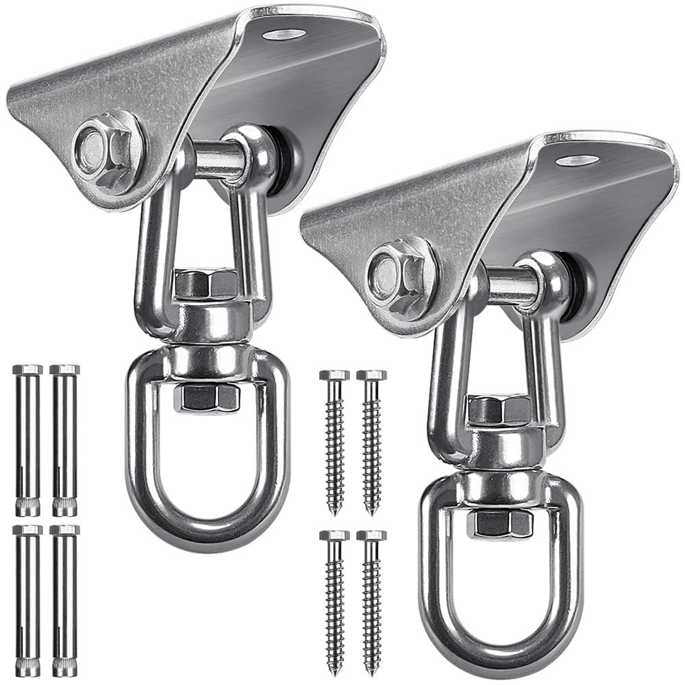 SELEWARE Stainless Steel Swing Small, Silver2 – 360° Hanger ( 2 Pack )