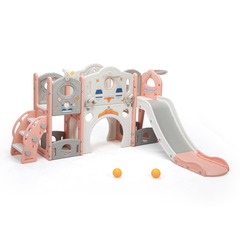 9 in 1 Toddler Slide and Climber Playset Kids Slide Indoor Slide for Baby Room