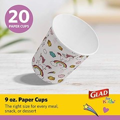 for Kids Unicorn White with Colorful Unicorn 20 Count (Pack of 6) Paper Cups