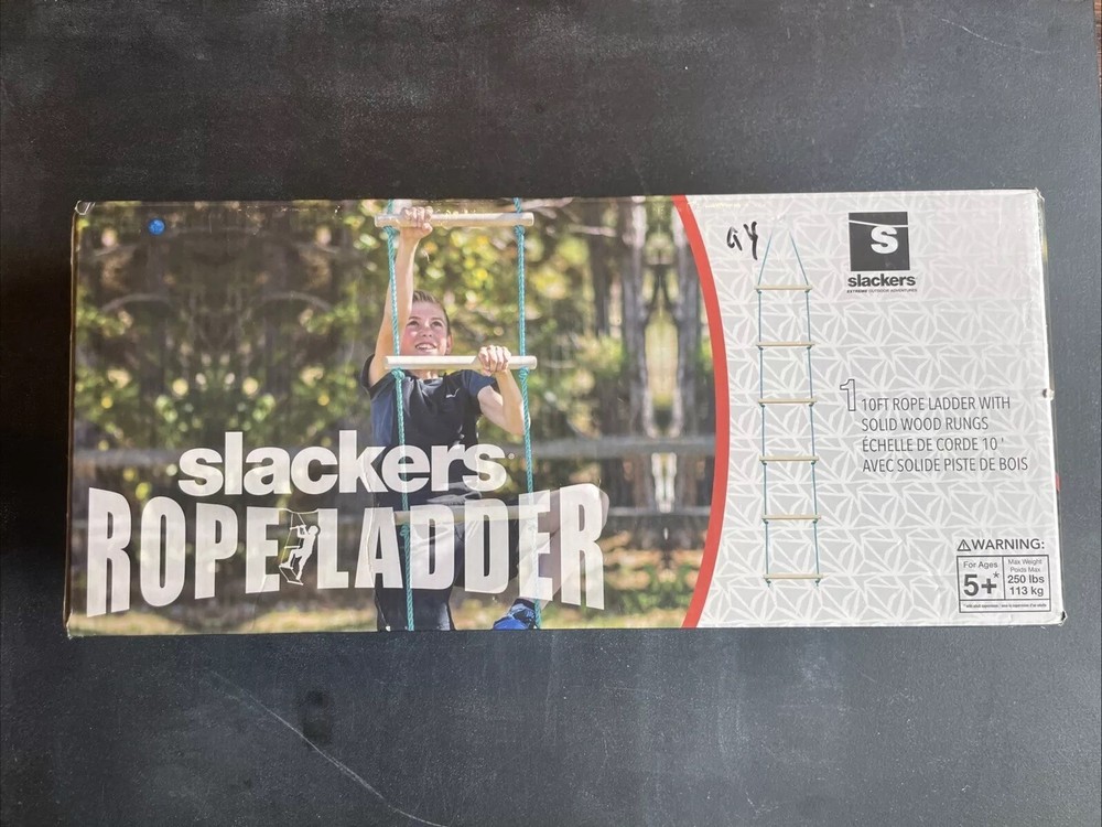 Slackers Rope Ladder 8 Ft To 10 Ft. Treehouse Ninja Line 250 lbs