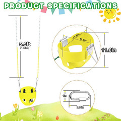 High Back Full Bucket Toddler Swing Seat with 3- Point Adjustable Safety Harness