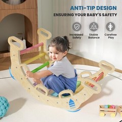 BlueWood 2024 8 in 1 Pikler Triangle Climbing Set Toddler Toys Indoor Baby Ju…
