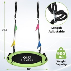 HeyZoo Tree Swing, Saucer Swing 40 Inch for Kids, 900lbs Weight Capacity, wit…