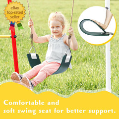 Swing Seat with Metal Triangle Ring 30.4 X 5.9 Inch, Heavy Duty Swing Set Replac
