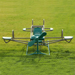 Playground Equipment Airplane Teeter Totter Kids Backyard See Saw, Green Brown